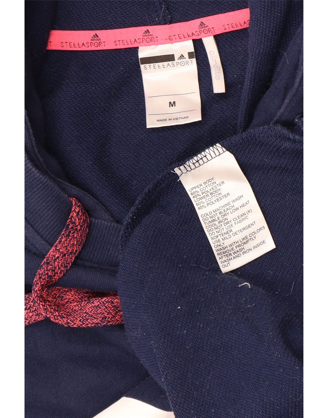 ADIDAS Damen Climalite Übergroßer Kapuzenpullover UK 12 Medium Marineblau