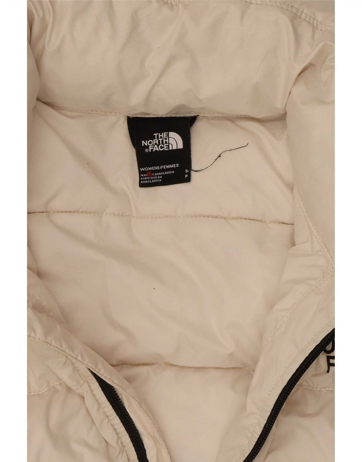 The North Face Wattierte Damenjacke mit Kapuze, UK 10, Größe S, Weiß, Polyester