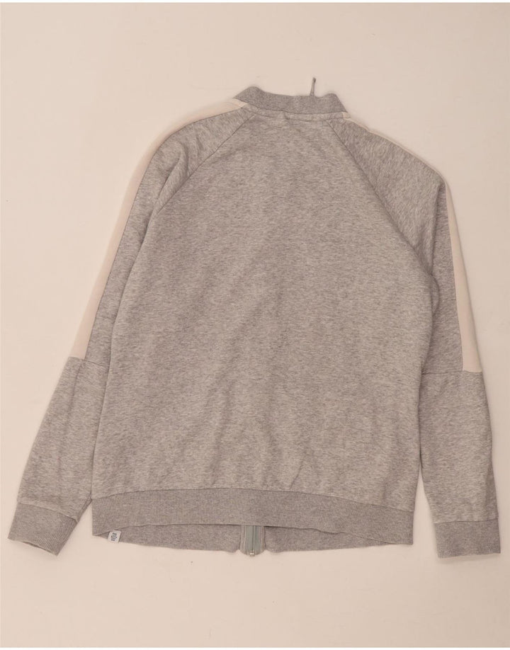 Puma Damen-Trainingsanzug-Oberteiljacke UK 16 Large Graue Colourblock-Baumwolle