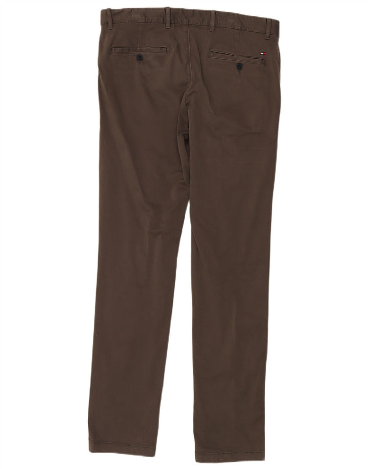 TOMMY HILFIGER Herren Slim Chinohose W34 L34 Graue Baumwolle