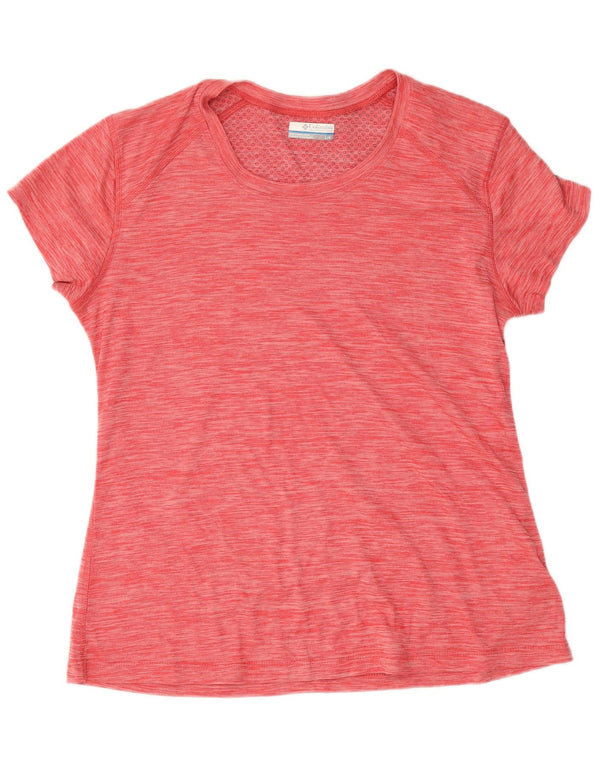 Columbia Damen T-Shirt Top UK 14 Large Rot geflecktes Polyester