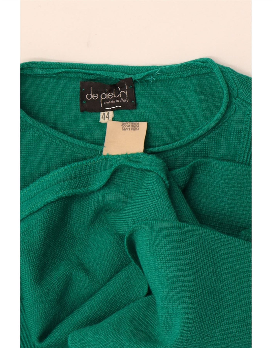 De Pietri Damen Pulloverkleid IT 44 Mittelgrüne Wolle