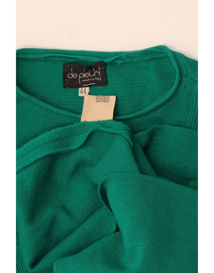 De Pietri Damen Pulloverkleid IT 44 Mittelgrüne Wolle