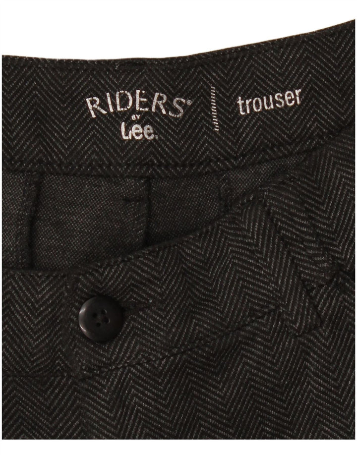 LEE Damen Riders Bootcut-Hose mit kurzem Schnitt, W32, L25, graues Fischgrätenmuster