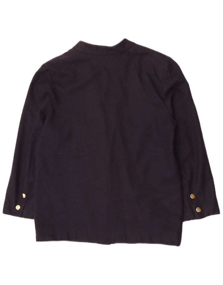 Luisa Spagnoli Damen 3-Knopf-Blazerjacke UK 16 Große marineblaue Wolle