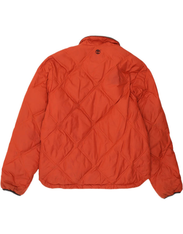 Timberland Mens Reversible Padded Jacket UK 40 Large Orange Nylon