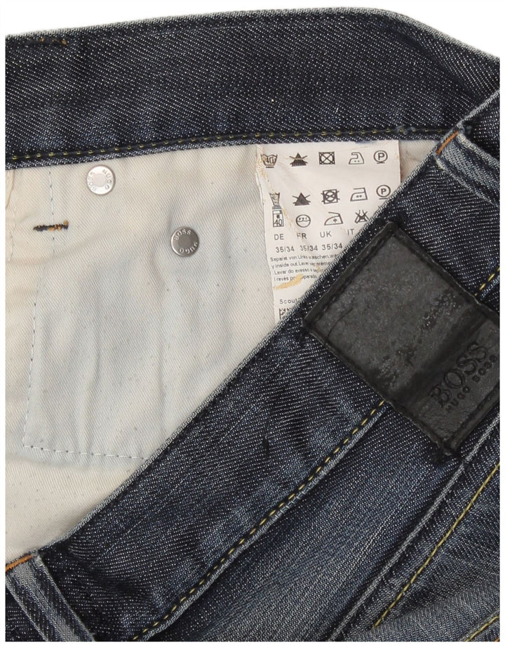 Hugo Boss Herren Slim Jeans W35 L34 Blaue Baumwolle