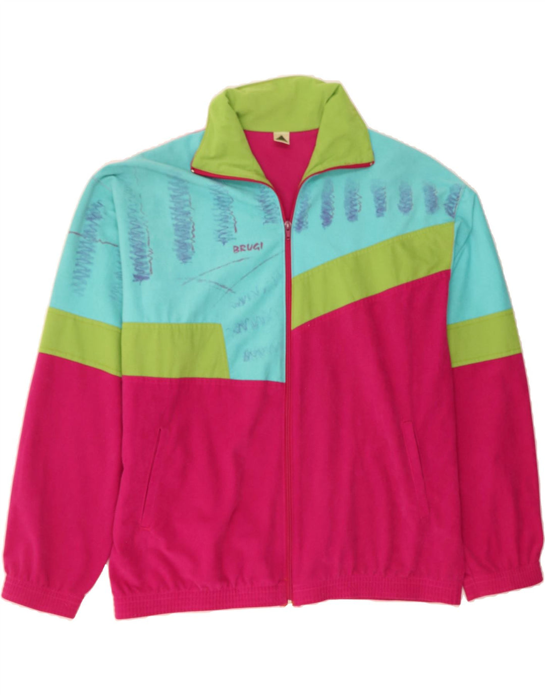 TERINDA Mens Tracksuit Top Jacket XL Pink Colourblock Vintage Terinda and Second-Hand Terinda from Messina Hembry 