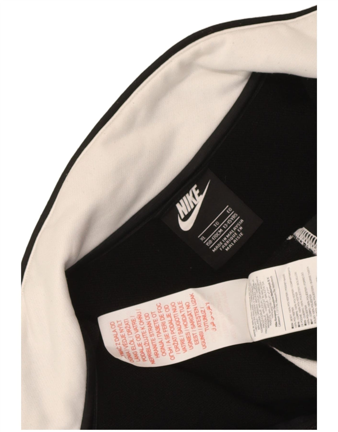 Nike Jungen-Trainingsanzug-Top-Jacke, 13–14 Jahre, XL, schwarzes Farbblock-Polyester