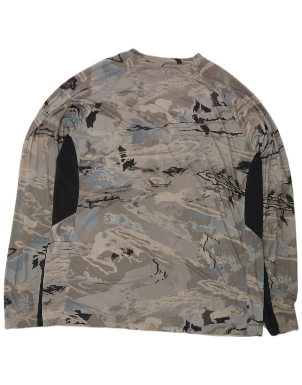 Under Armour Herren Heat Gear Graphic Top Langarm XL Grau Camouflage