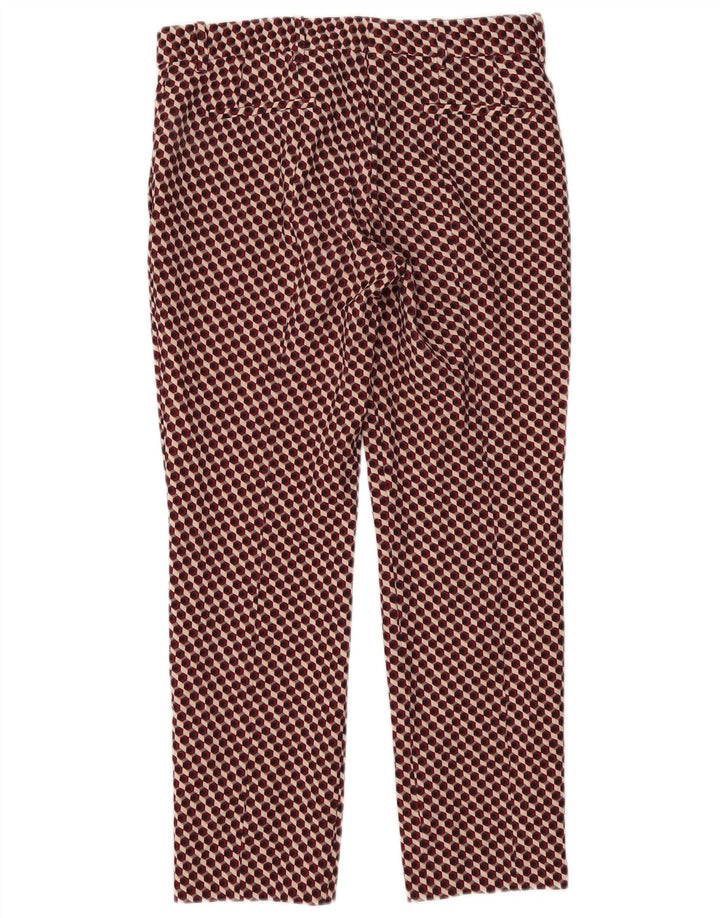Zara Slim Chino-Hose für Damen, mittelgroß, W28, L27, rot, geometrisch