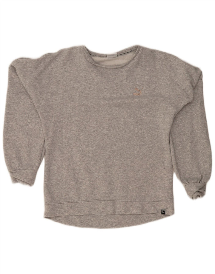 Puma Damen Sweatshirt Pullover UK 8 Small Graue Baumwolle