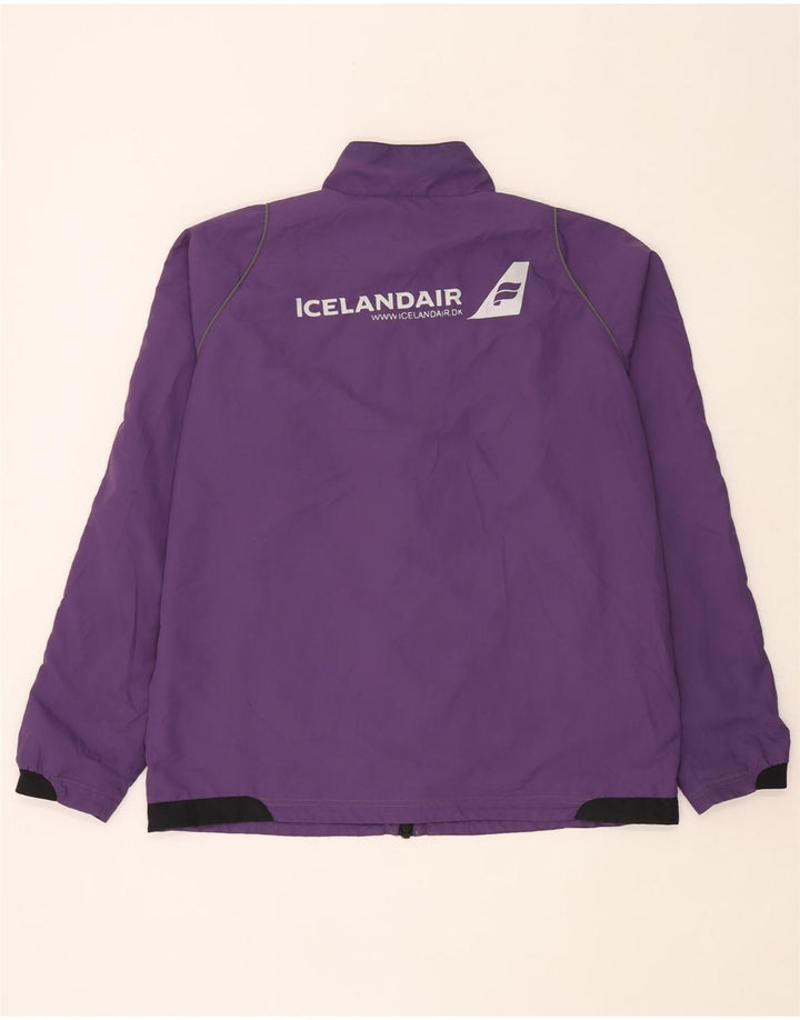 Hummel Herren-Trainingsanzugoberteil mit Grafik, groß, lila, Farbblock-Polyester