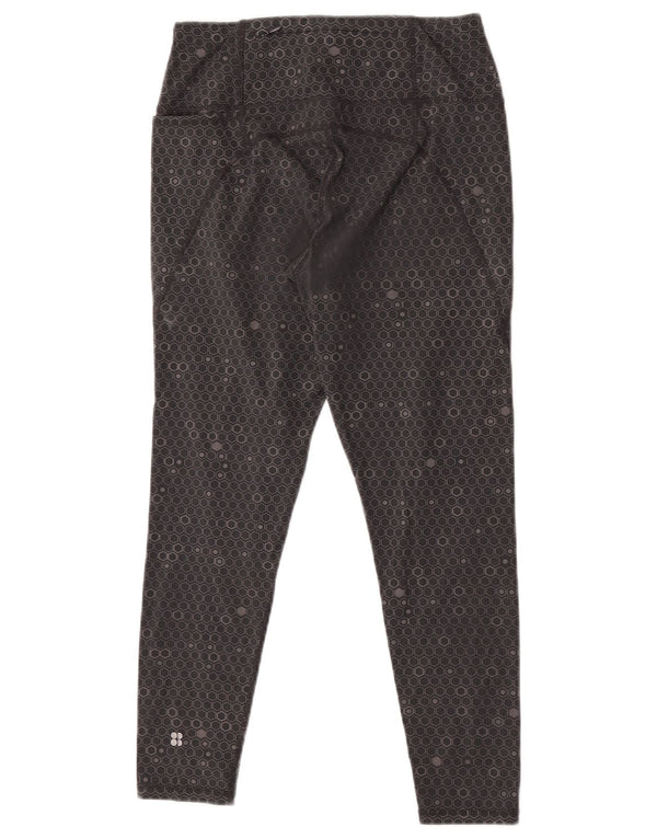 Sweaty Betty Damen Power Crop Leggings UK 8 Small Graues geometrisches Polyamid