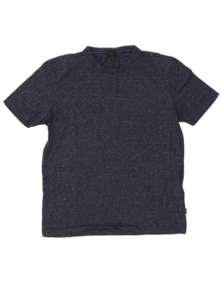 Hugo Boss Herren-T-Shirt-Oberteil aus mittelblauer, melierter Baumwolle
