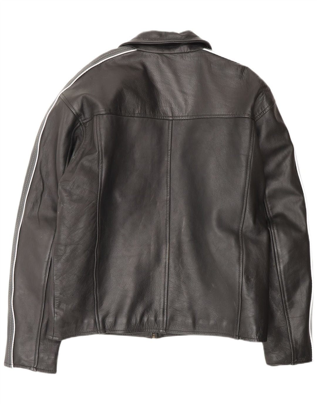 VINTAGE Herren Lederjacke UK 42 XL Schwarzes Colourblock-Leder