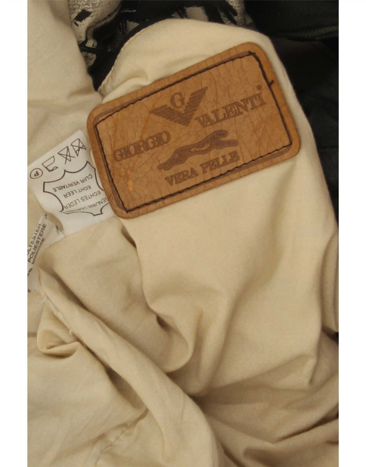 Giorgio Valenti Herren Lederjacke UK 40 Großes schwarzes Leder