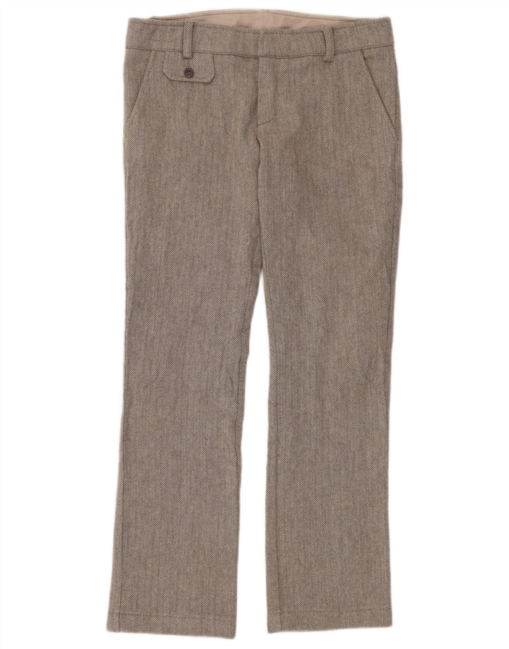 Dondup Damen Bootcut Freizeithose IT 44 Medium W34 L32 Grau Fischgrätenmuster