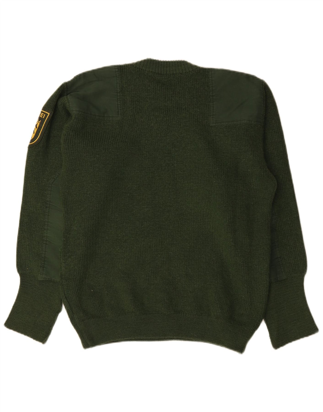Vintage Herren Pullover mit grafischem Rundhalsausschnitt, IT 50, Mittelgrün