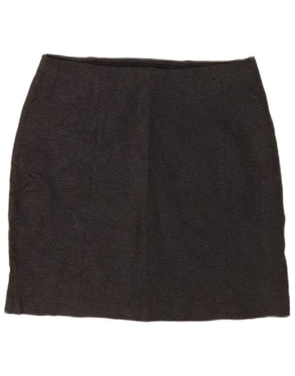 Marks & Spencer Damen Midirock UK 14 Large W34 Grau Viskose Klassisch