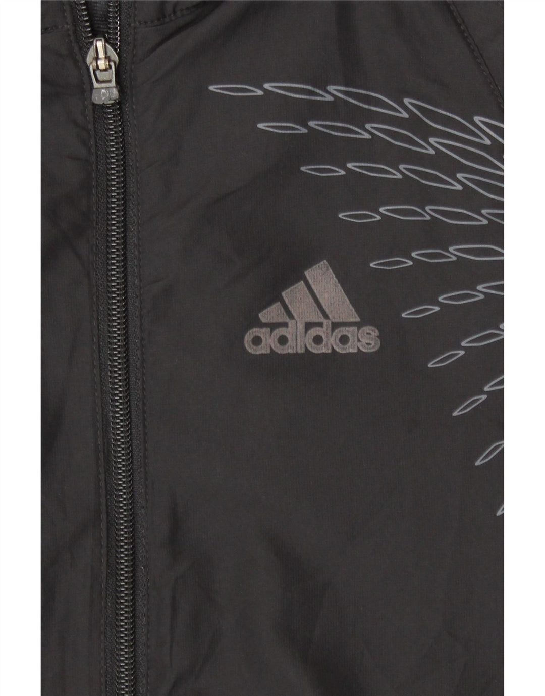 Adidas Damen Clima Proof Trainingsanzug Top Jacke UK 14 Large Schwarz Geometrisch