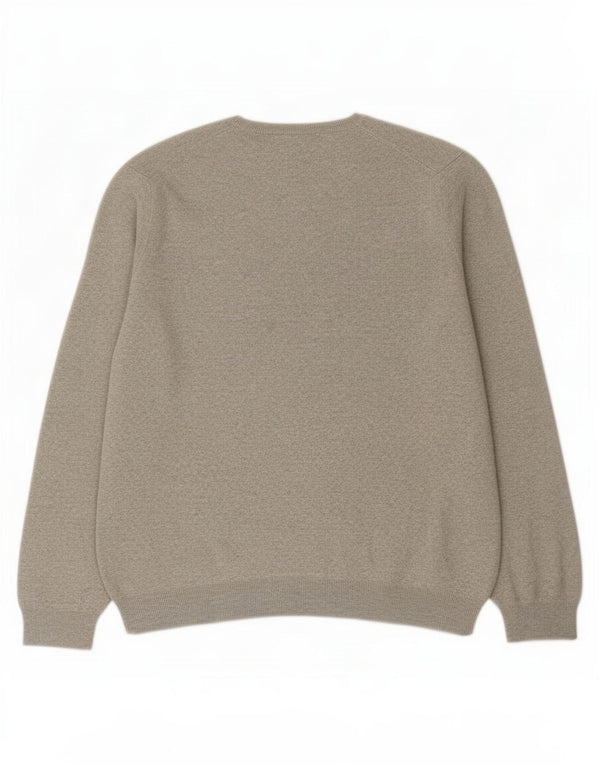 Polo Ralph Lauren Herren-Pullover mit V-Ausschnitt, groß, graue Baumwolle