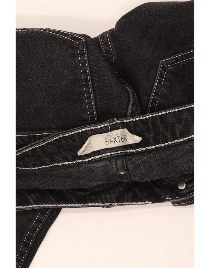 TOPSHOP Damen Baxter Crop Slim Jeans W26 L25 Schwarz