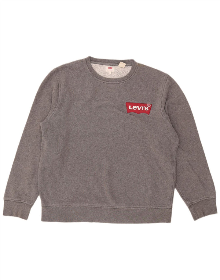 Levi's Herren-Sweatshirt mit Grafik, XL, graue Baumwolle