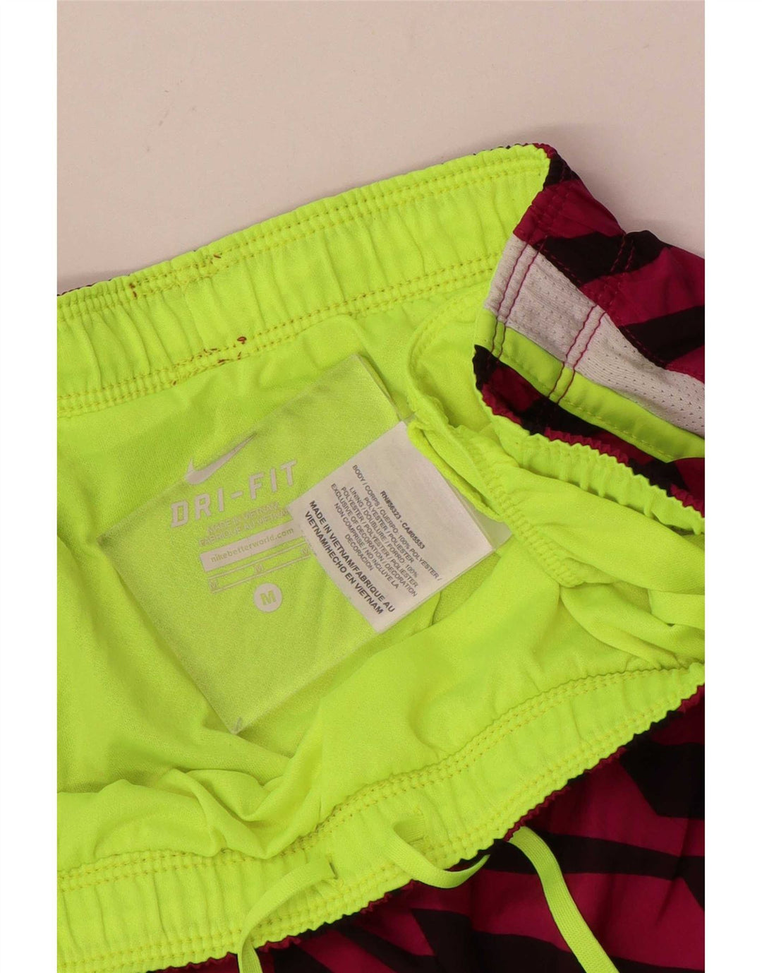 Nike Damen Dri Fit Sport Shorts UK 14 Mittelrosa gestreift Polyester