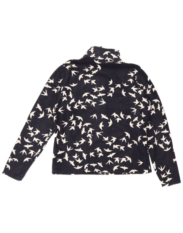 Marks & Spencer Damen Fleecejacke UK 14 Large Marineblau Animal Print