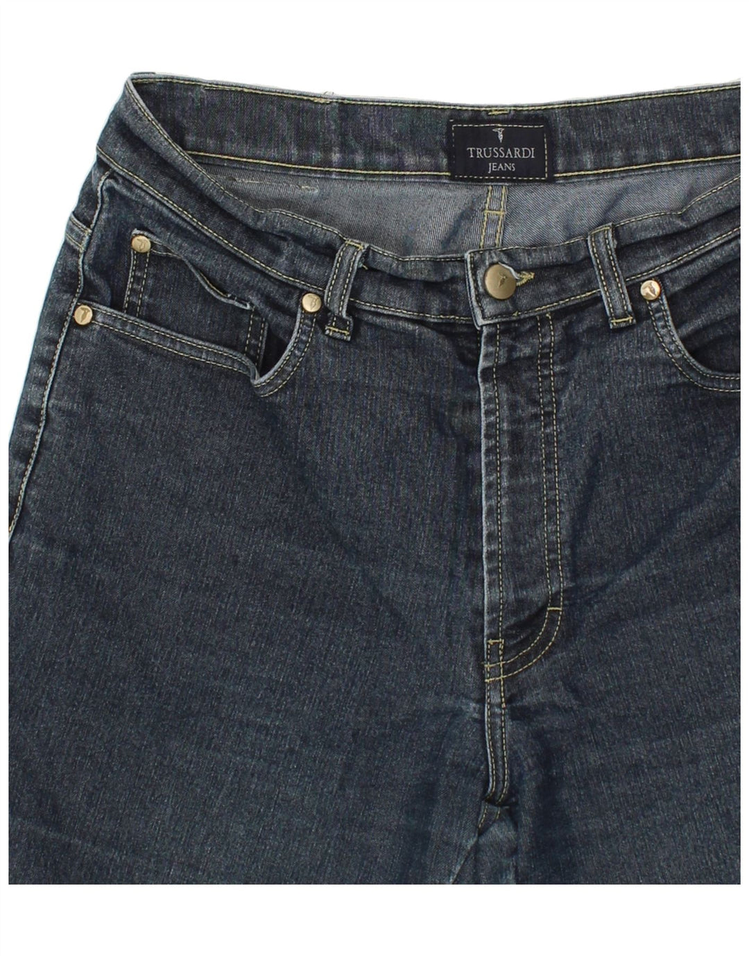 TRUSSARDI Womens Straight Jeans W28 L28 Navy Blue Vintage Trussardi and Second-Hand Trussardi from Messina Hembry 