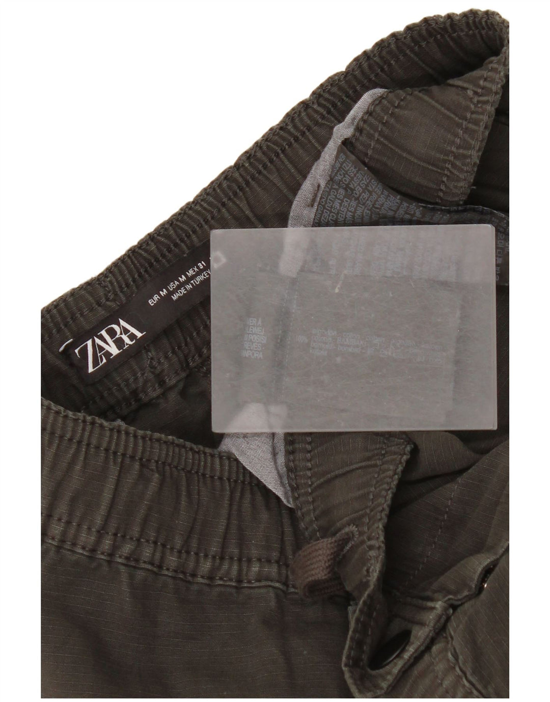 Zara Damen-Jogger-Cargohose, mittelgroß, W31, L28, graue Baumwolle