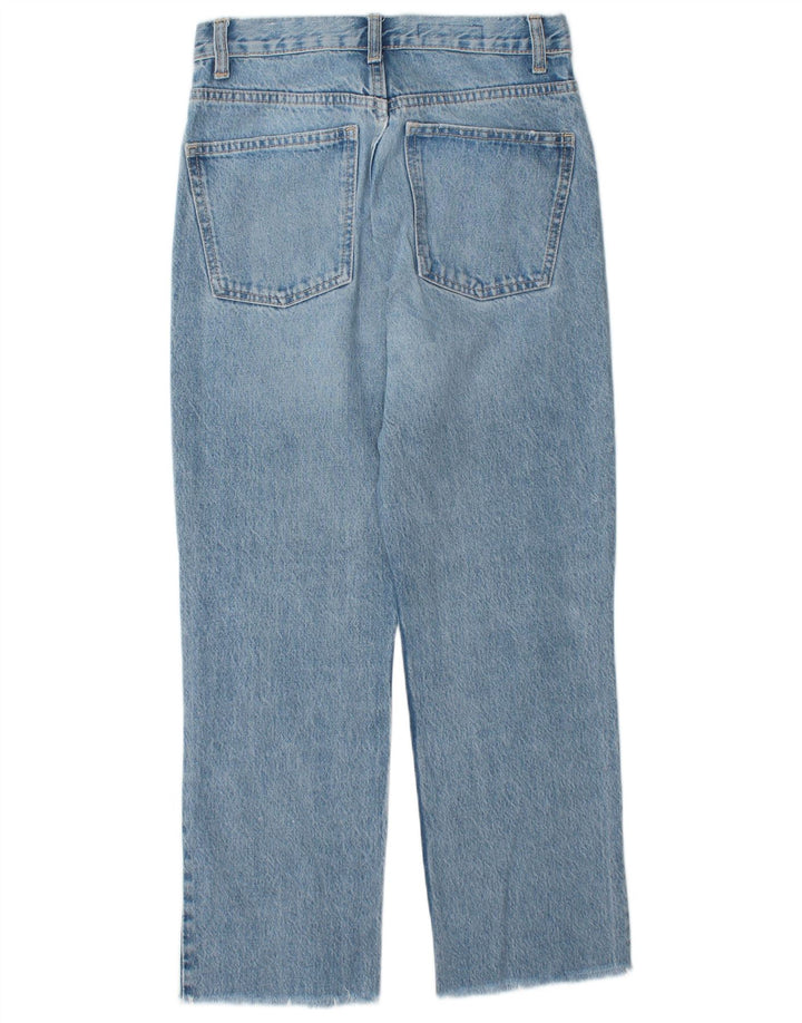 ZARA Damen-Jeans mit hoher Taille, gerade, EU 36, XS, W26, L26, blaue Baumwolle