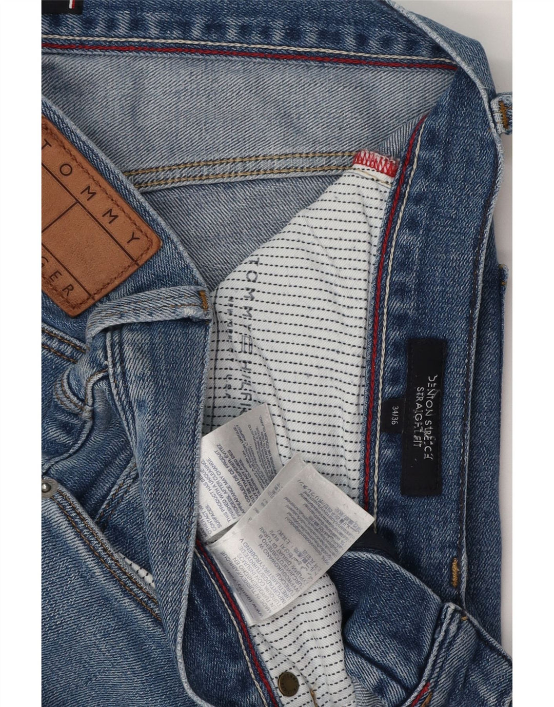 TOMMY HILFIGER Herren Denton Straight Jeans W34 L36 Blaue Baumwolle