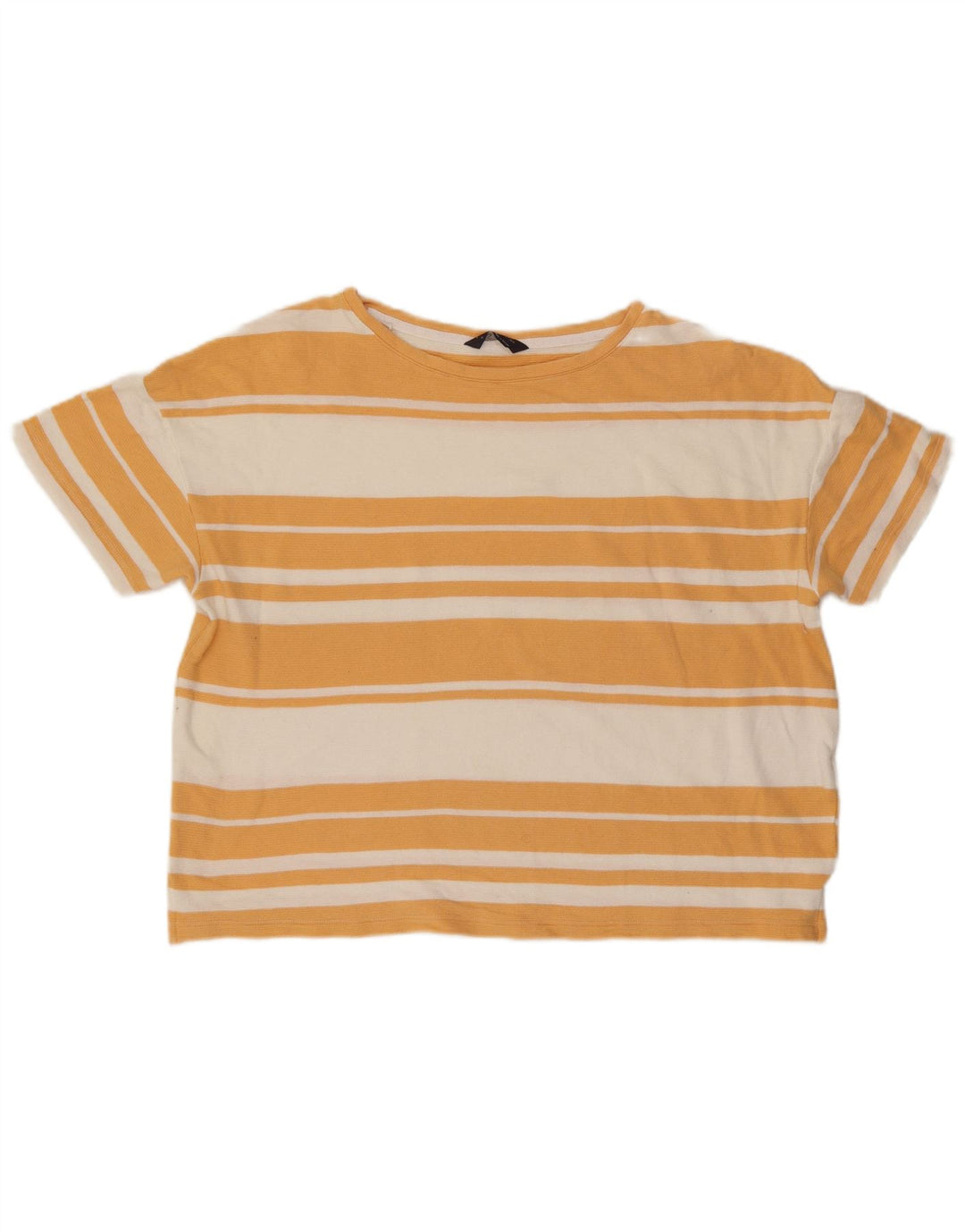 Marks & Spencer Damen Übergroßes T-Shirt-Oberteil UK 16 Large Orange gestreift
