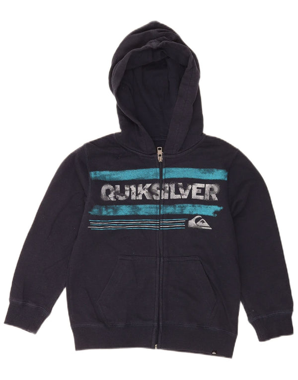Quiksilver Jungen-Kapuzenpullover mit grafischem Reißverschluss, 5–6 Jahre, marineblaue Baumwolle