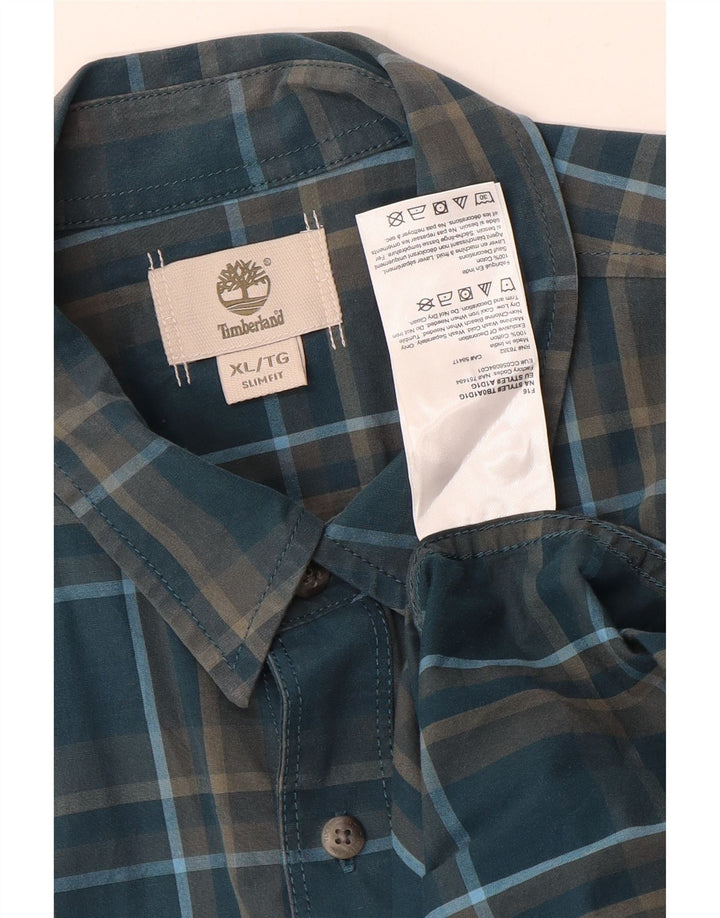 Timberland Herren Slim Fit Hemd XL blau kariert Baumwolle