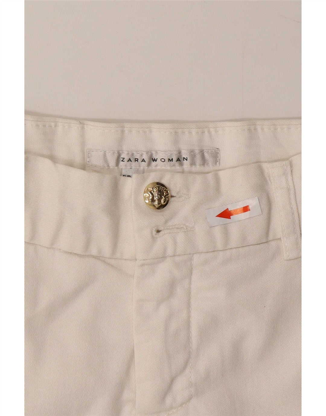 Zara Damen Chino-Shorts Medium W30 Weiße Baumwolle