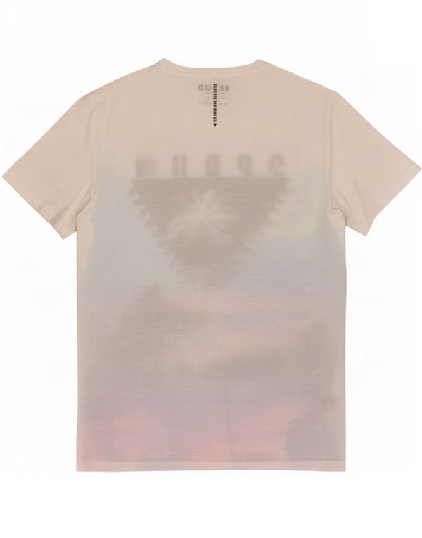 Guess Herren-T-Shirt mit Grafik, Größe S, Weiß, Blumenmuster, Polyester