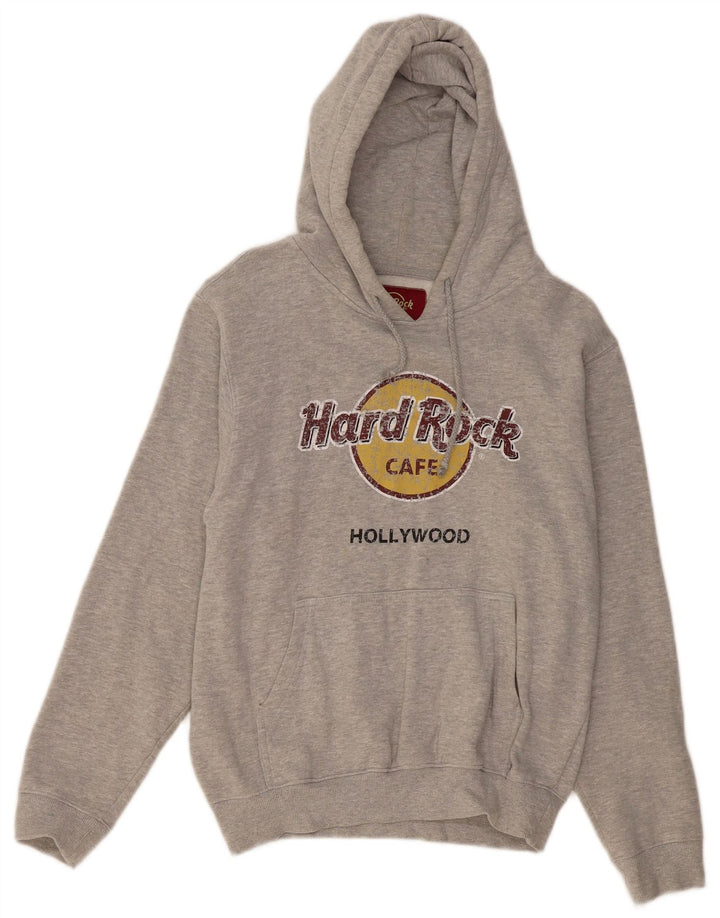 HARD ROCK CAFE Damen Hollywood Kapuzenpullover UK 14 Mittelgrau meliert