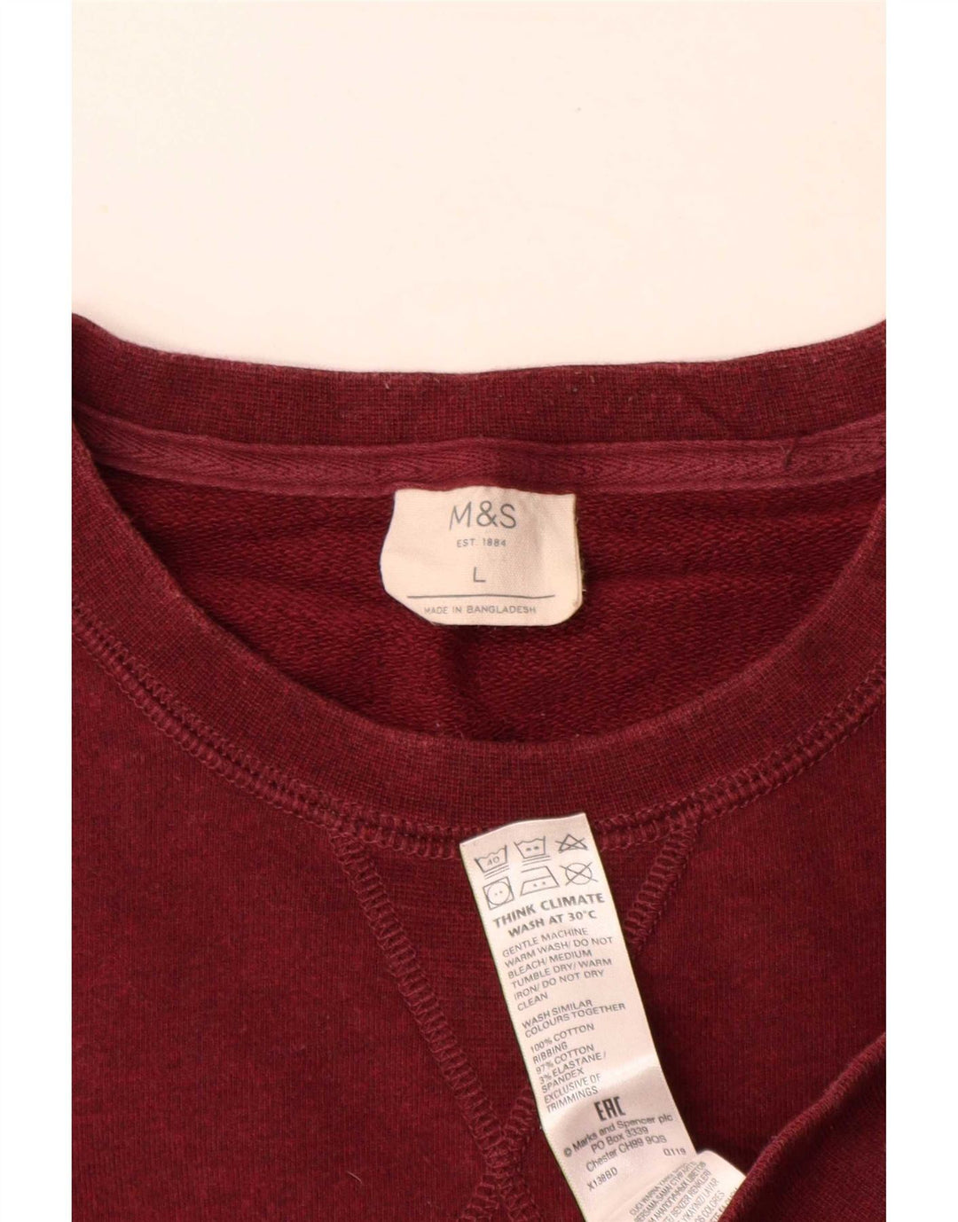 Marks & Spencer Herren-Sweatshirt, Pullover, Größe L, Kastanienbraun, Baumwolle