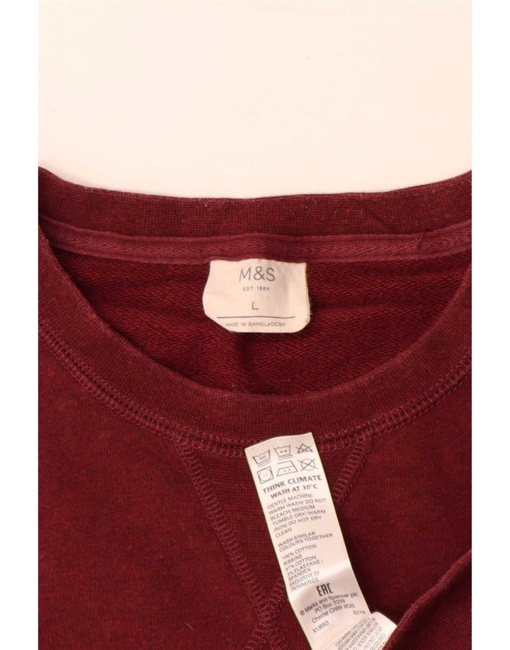 Marks & Spencer Herren-Sweatshirt, Pullover, Größe L, Kastanienbraun, Baumwolle