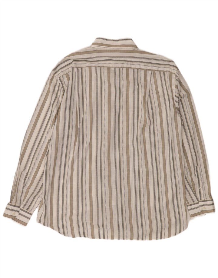 ROCCOBAROCCO Herrenhemd Größe 45 18 2XL Off White gestreift