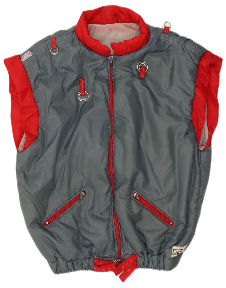 JACK DANIELS Damen Weste UK 16 Large Grau Farbblock