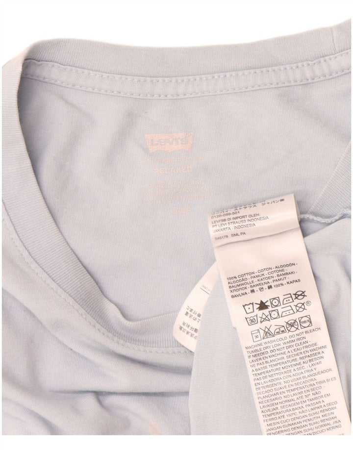 Levi's Herren Relaxed Graphic T-Shirt Top Large Blau Baumwolle
