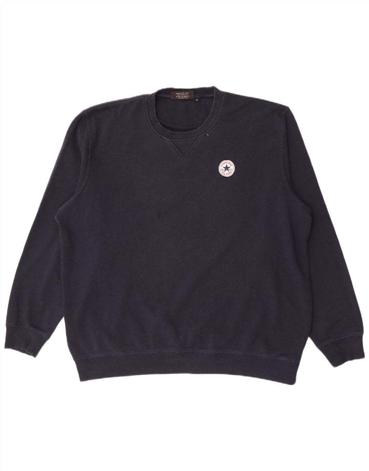Converse Herren Chuck Taylor Sweatshirt Pullover XL Marineblau Baumwolle