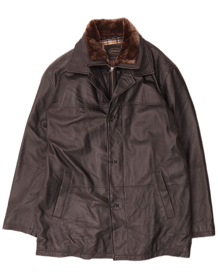 JCC Herren Lederjacke IT 54 2XL Schwarz