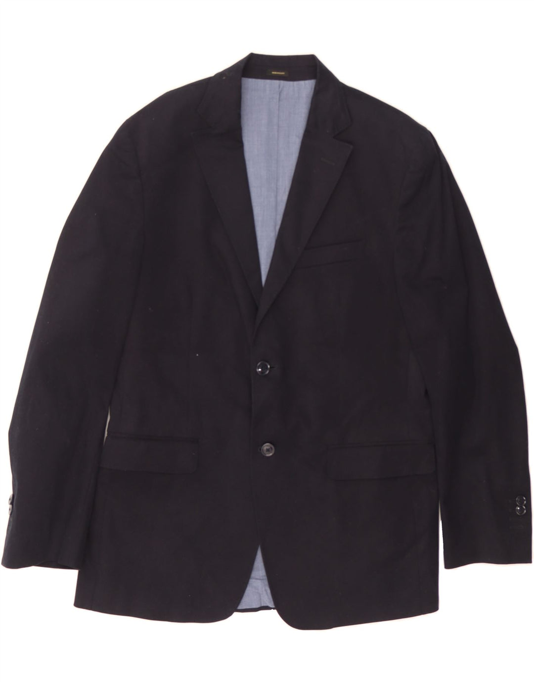 MASSIMO DUTTI Mens 2 Button Blazer Jacket EU 50 Medium Navy Blue Cotton Vintage Massimo Dutti and Second-Hand Massimo Dutti from Messina Hembry 