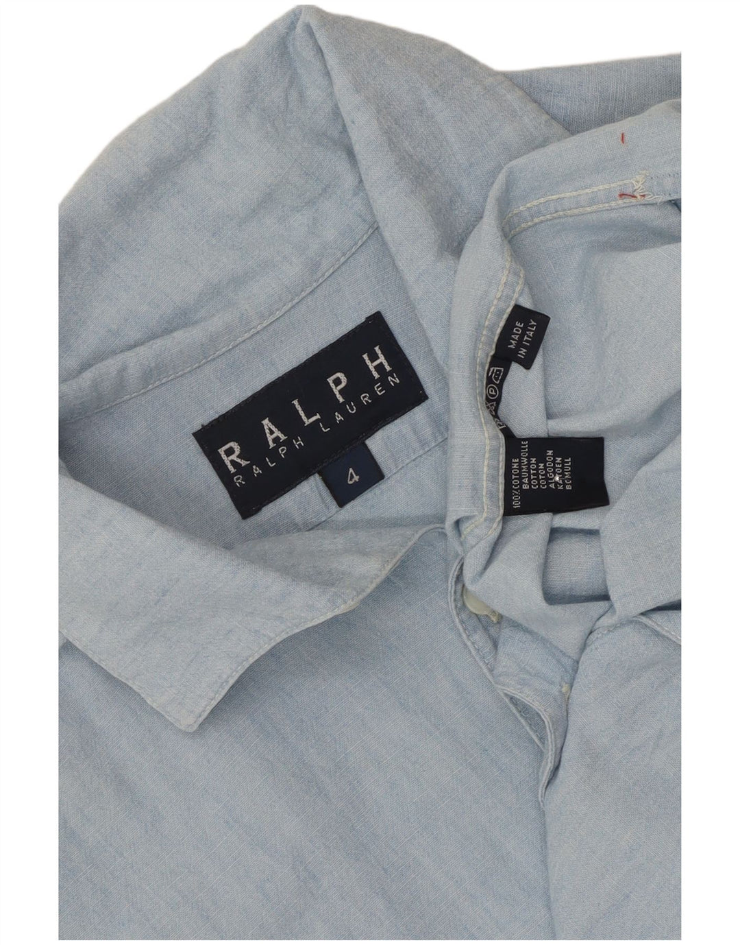 Ralph Lauren Damen Kurzarm-Oversize-Hemd, US 4 Small, Blau, Baumwolle