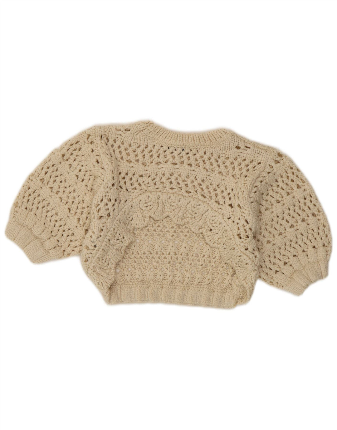 Durchsichtiges Strickoberteil für Damen von Zara, Größe S, Beige, Acryl